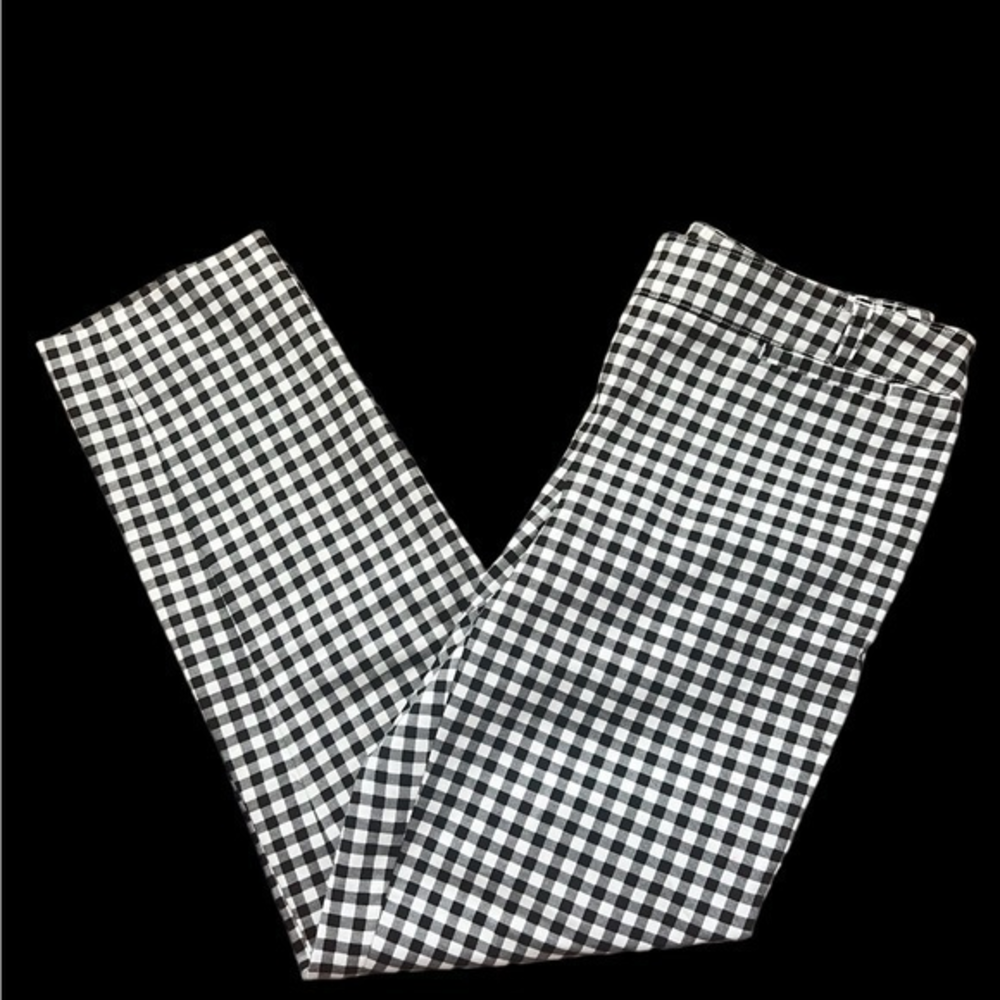 White House Black Market Black &‎ White Checker Slim Ankle Pant 2R